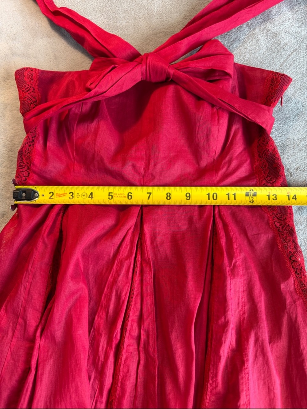 NWOT Anthro Moulinette Soeurs Strapless Fit-and-Flare Dress Red Size 4 - Picture 12 of 13